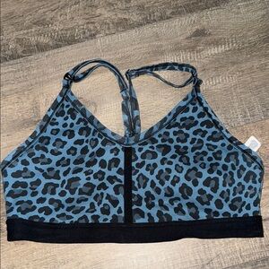 Nike Leopard Print Sports Bra - Blue and Black